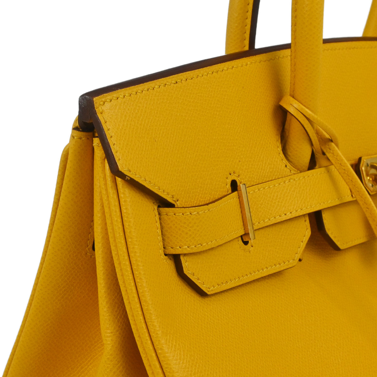 Hermes Jaune Courchevel Birkin 35 Handbag