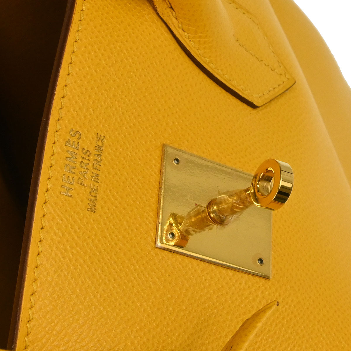 Hermes Jaune Courchevel Birkin 35 Handbag