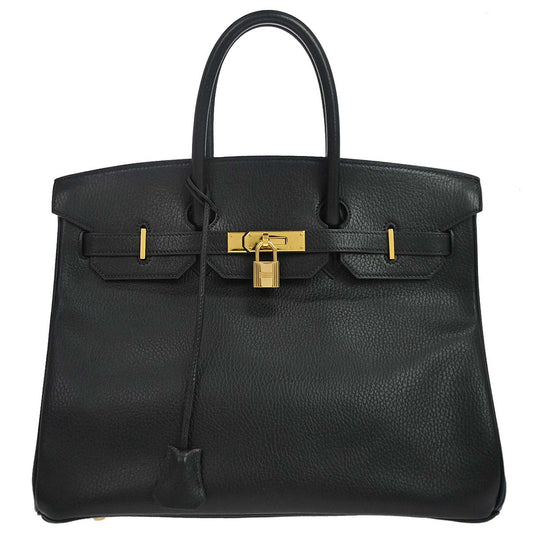 Hermes Black Ardennes Birkin 35 Handbag