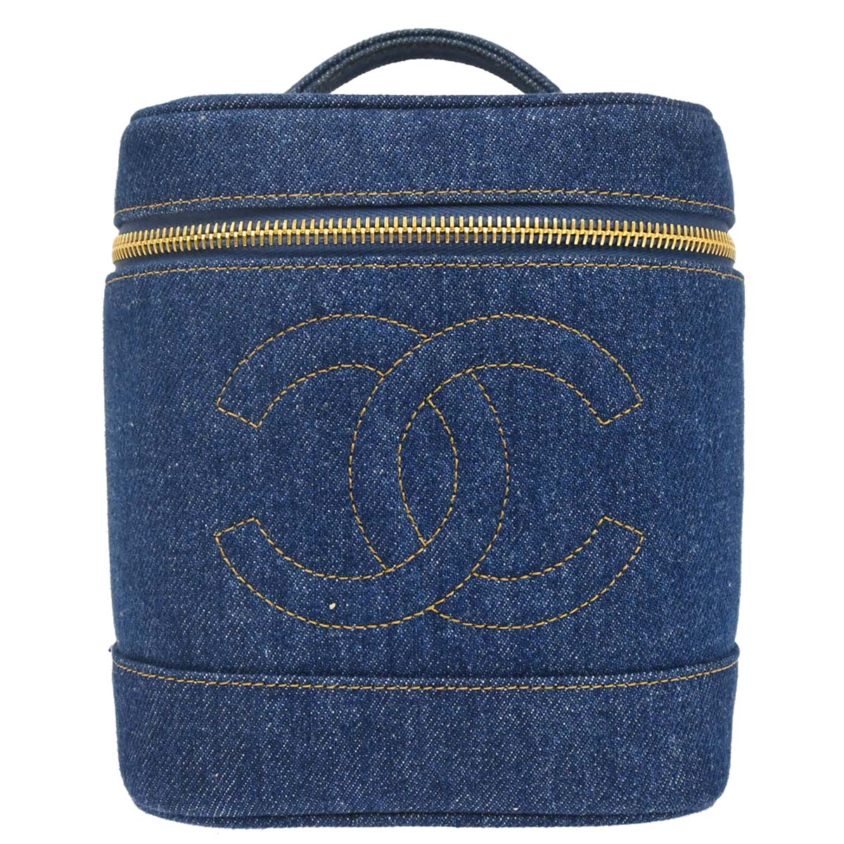 Chanel Blue Denim Timeless Vanity Handbag