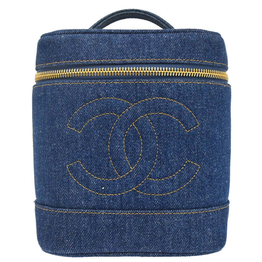 Chanel Blue Denim Timeless Vanity Handbag