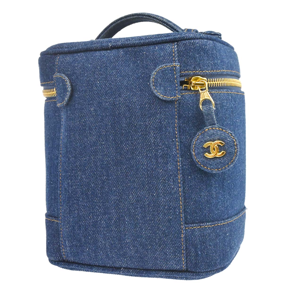 Chanel Blue Denim Timeless Vanity Handbag