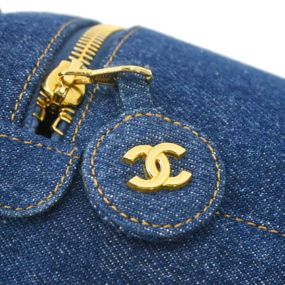 Chanel Blue Denim Timeless Vanity Handbag