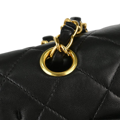 Chanel Black Lambskin Medium Classic Double Flap Shoulder Bag