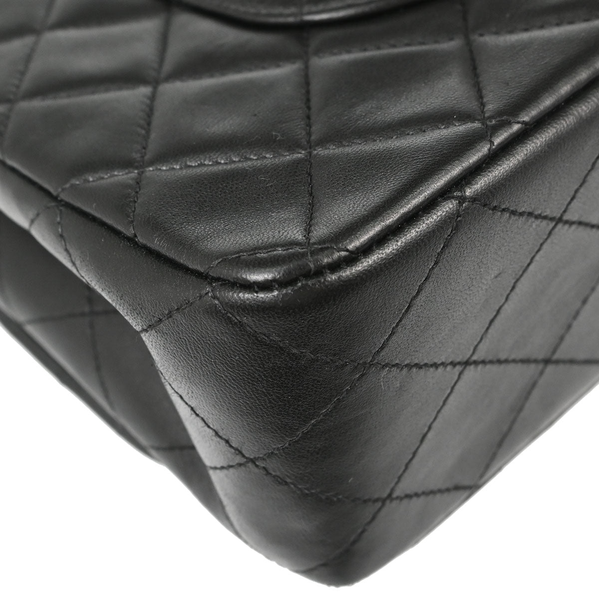 Chanel Black Lambskin Medium Classic Double Flap Shoulder Bag