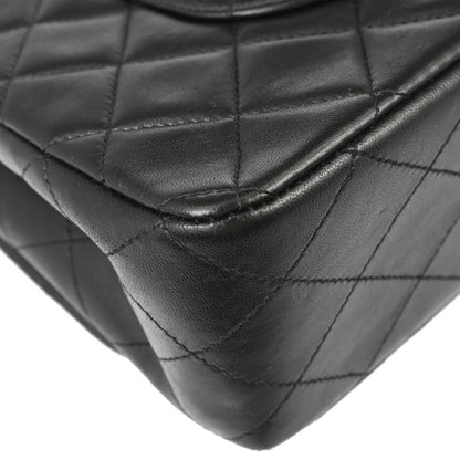 Chanel Black Lambskin Medium Classic Double Flap Shoulder Bag