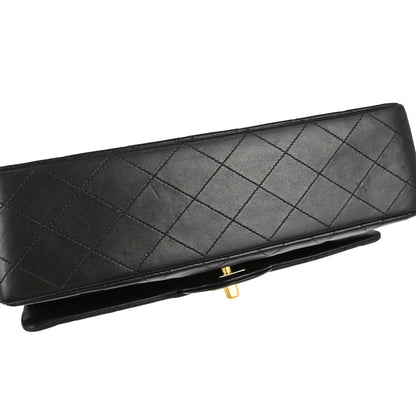 Chanel Black Lambskin Medium Classic Double Flap Shoulder Bag