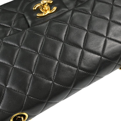 Chanel Black Lambskin Medium Classic Double Flap Shoulder Bag