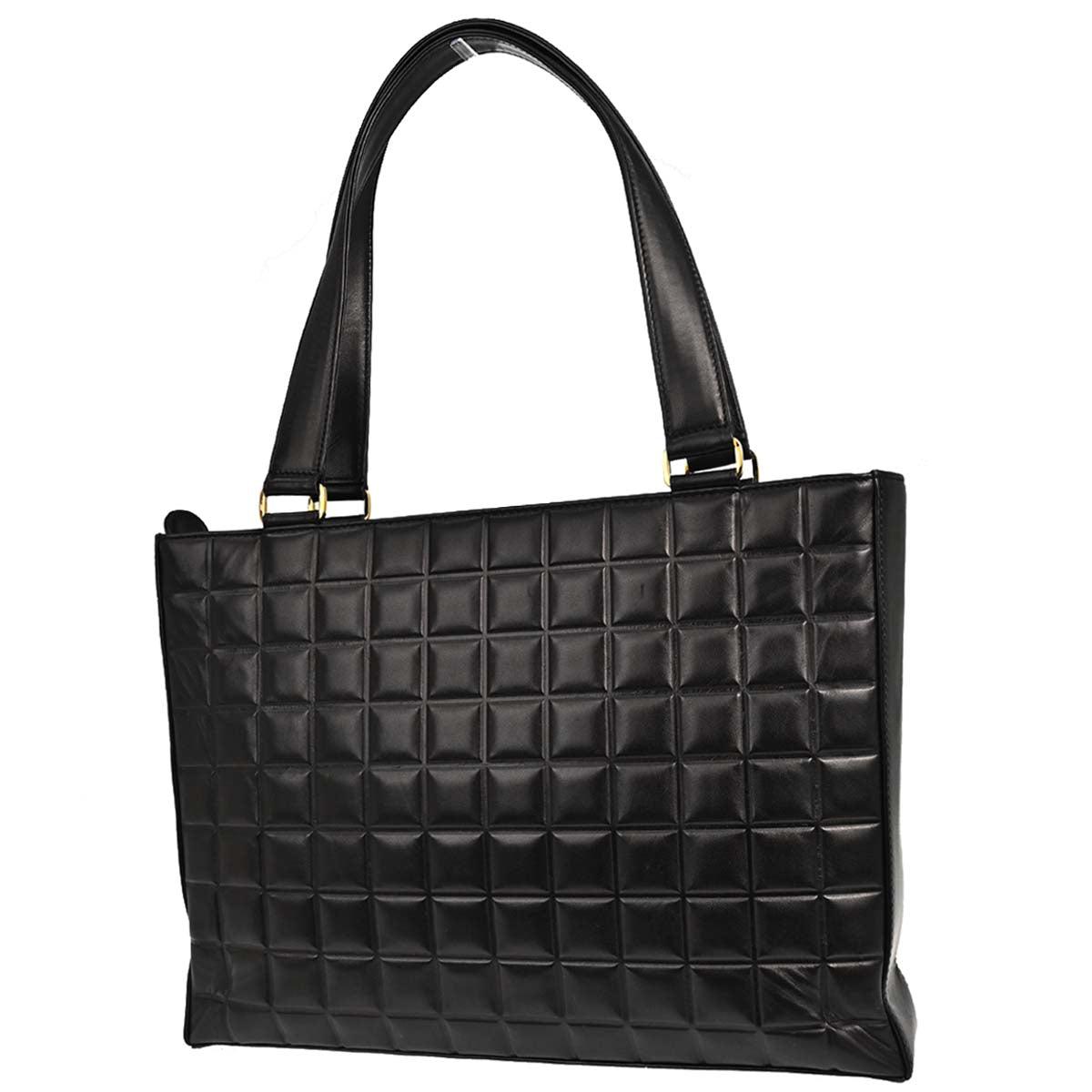 Chanel 2002-2003 Black Lambskin Choco Bar Tote Handbag