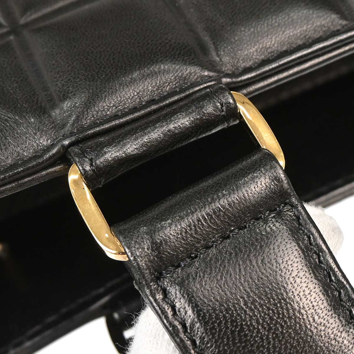 Chanel 2002-2003 Black Lambskin Choco Bar Tote Handbag