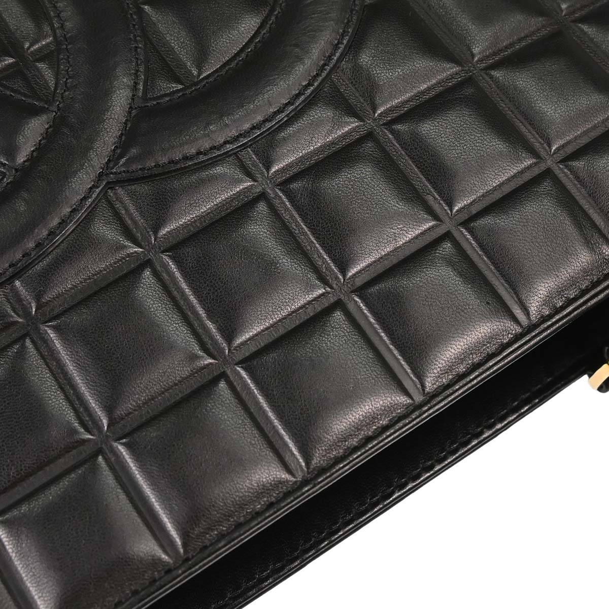 Chanel 2002-2003 Black Lambskin Choco Bar Tote Handbag