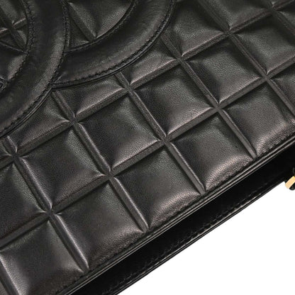 Chanel 2002-2003 Black Lambskin Choco Bar Tote Handbag