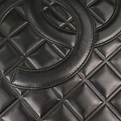 Chanel 2002-2003 Black Lambskin Choco Bar Tote Handbag