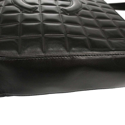 Chanel 2002-2003 Black Lambskin Choco Bar Tote Handbag