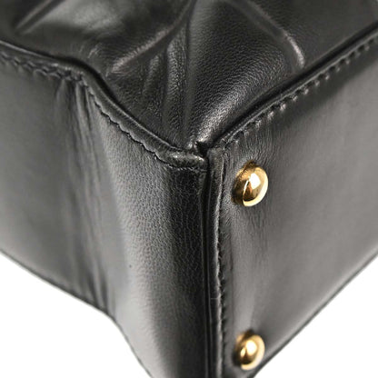 Chanel 2002-2003 Black Lambskin Choco Bar Tote Handbag