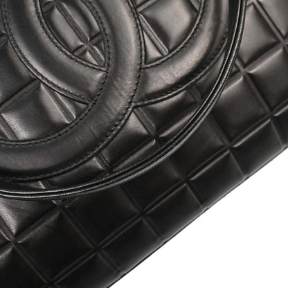 Chanel 2002-2003 Black Lambskin Choco Bar Tote Handbag