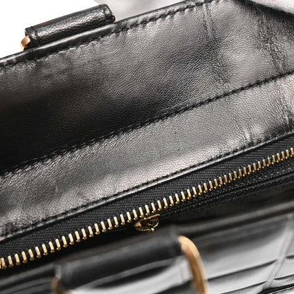 Chanel 2002-2003 Black Lambskin Choco Bar Tote Handbag