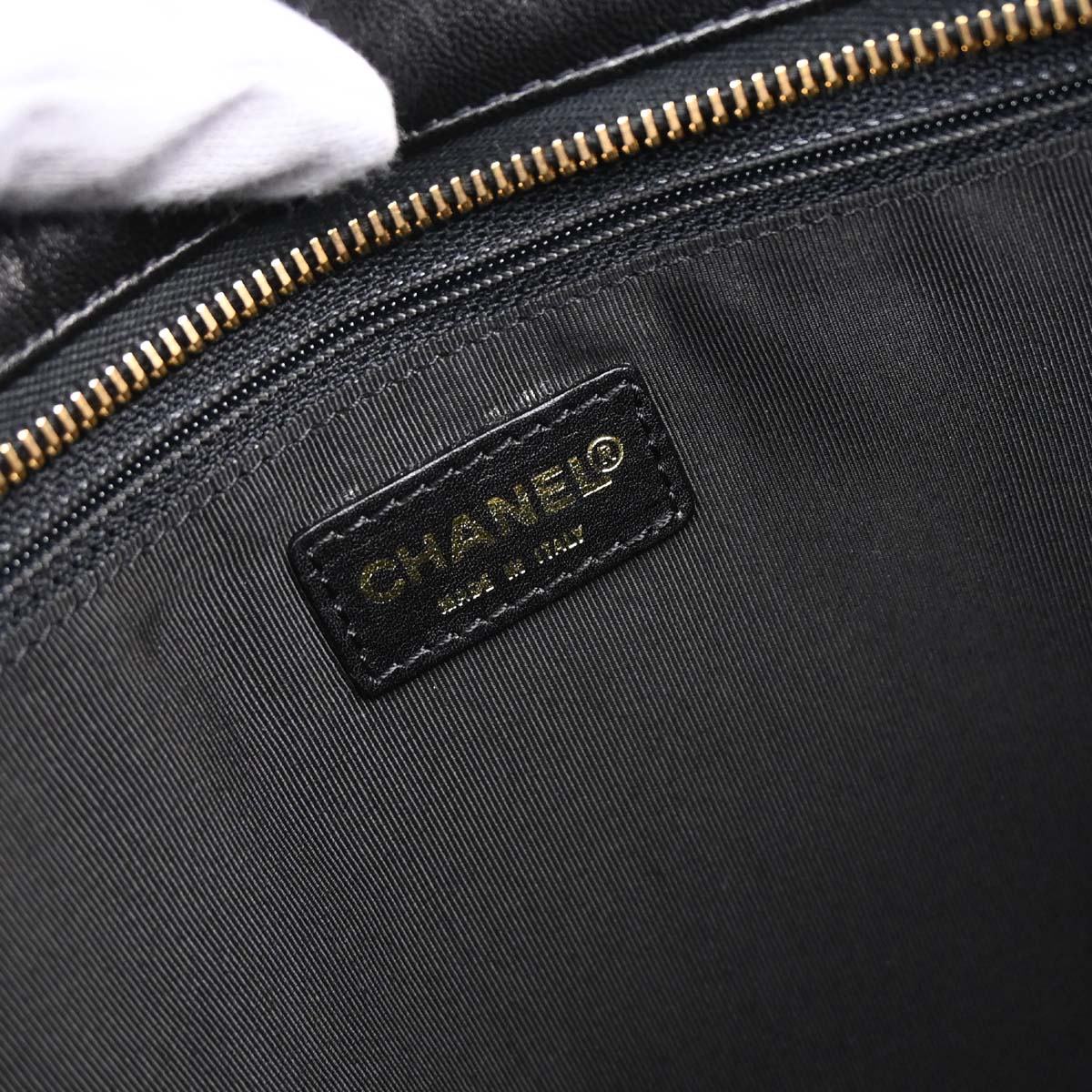 Chanel 2002-2003 Black Lambskin Choco Bar Tote Handbag