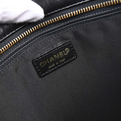 Chanel 2002-2003 Black Lambskin Choco Bar Tote Handbag