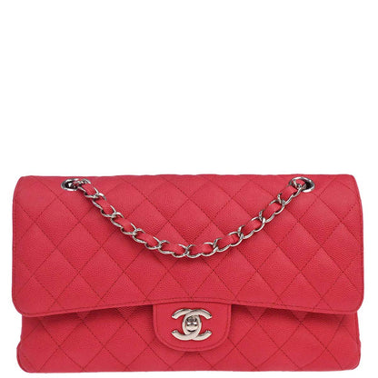 Chanel Red Caviar Skin Medium Classic Double Flap Shoulder Bag