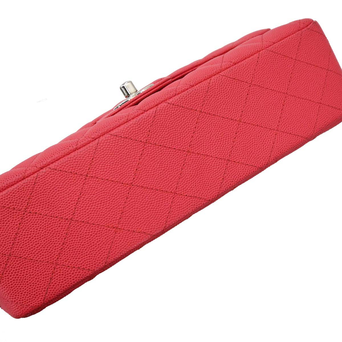 Chanel Red Caviar Skin Medium Classic Double Flap Shoulder Bag
