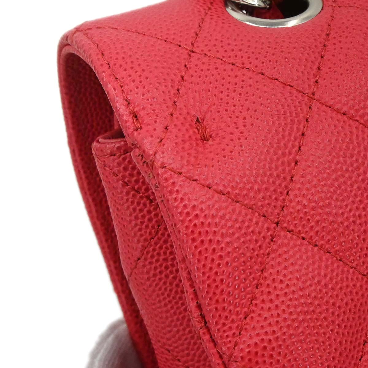 Chanel Red Caviar Skin Medium Classic Double Flap Shoulder Bag