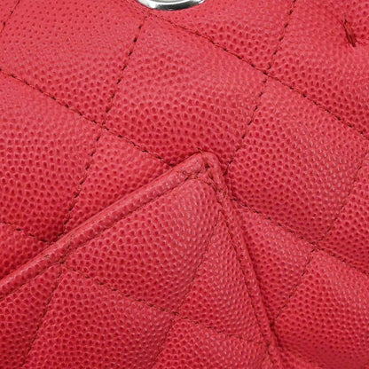 Chanel Red Caviar Skin Medium Classic Double Flap Shoulder Bag