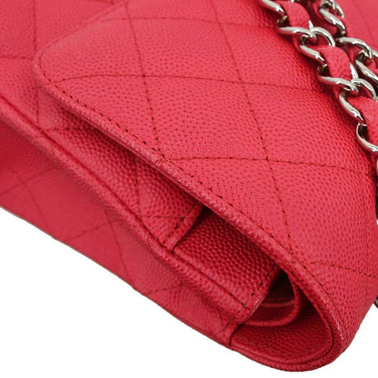 Chanel Red Caviar Skin Medium Classic Double Flap Shoulder Bag