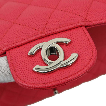 Chanel Red Caviar Skin Medium Classic Double Flap Shoulder Bag