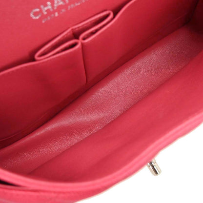 Chanel Red Caviar Skin Medium Classic Double Flap Shoulder Bag