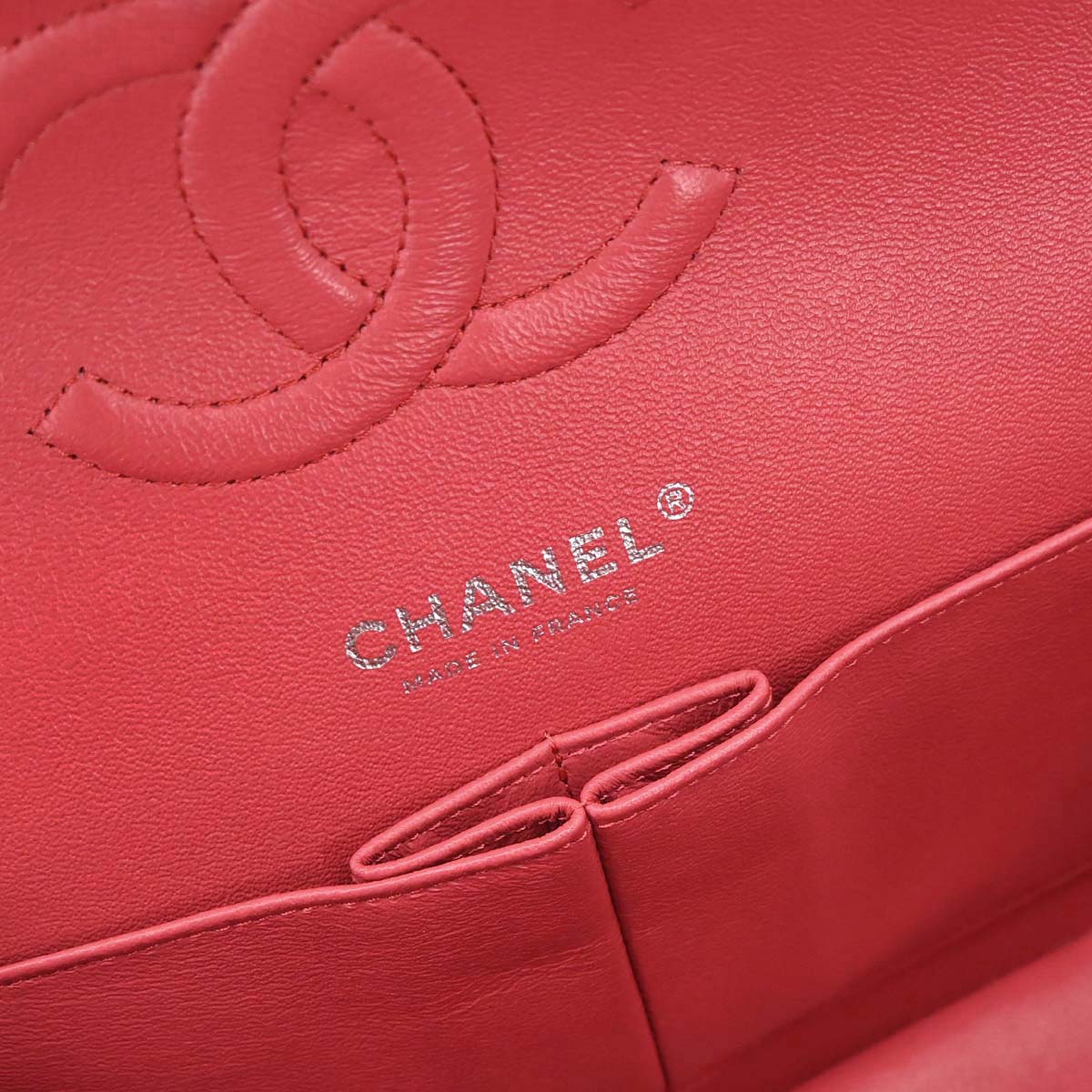 Chanel Red Caviar Skin Medium Classic Double Flap Shoulder Bag