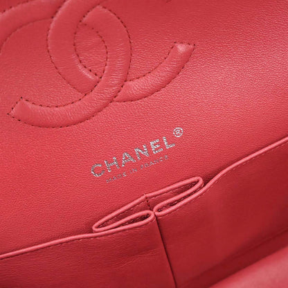 Chanel Red Caviar Skin Medium Classic Double Flap Shoulder Bag
