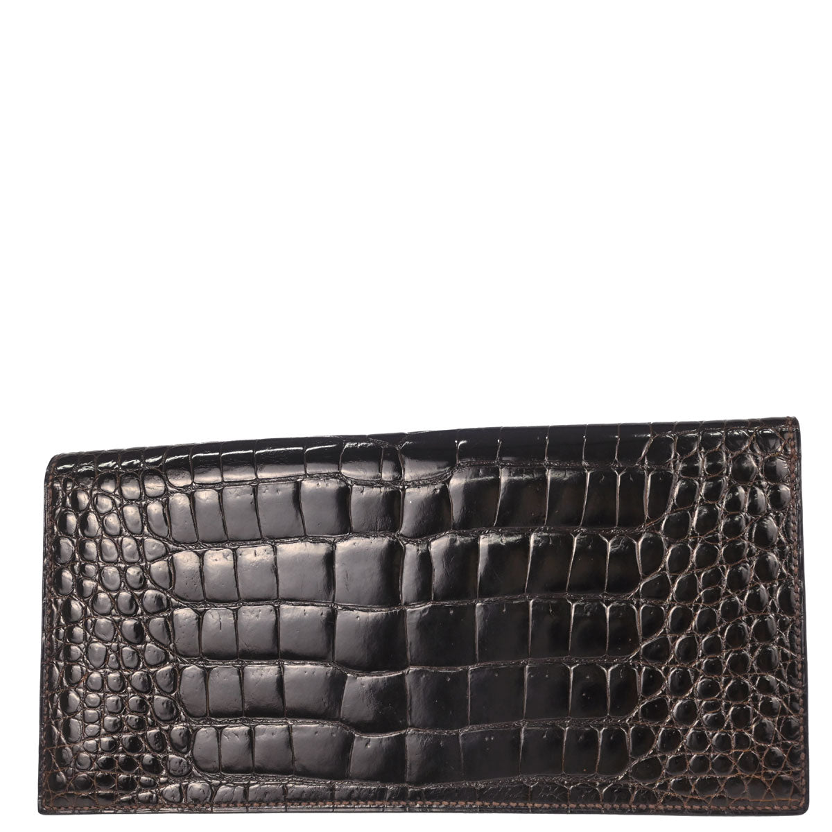 Hermes * Brown Caiman Faco Elan Clutch Bag