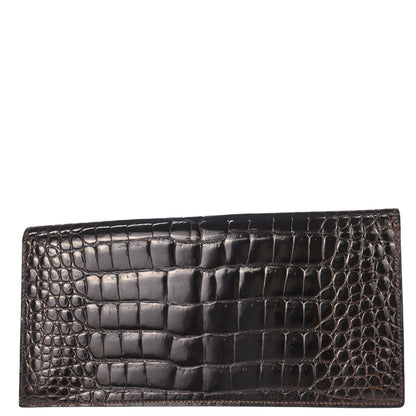 Hermes * Brown Caiman Faco Elan Clutch Bag