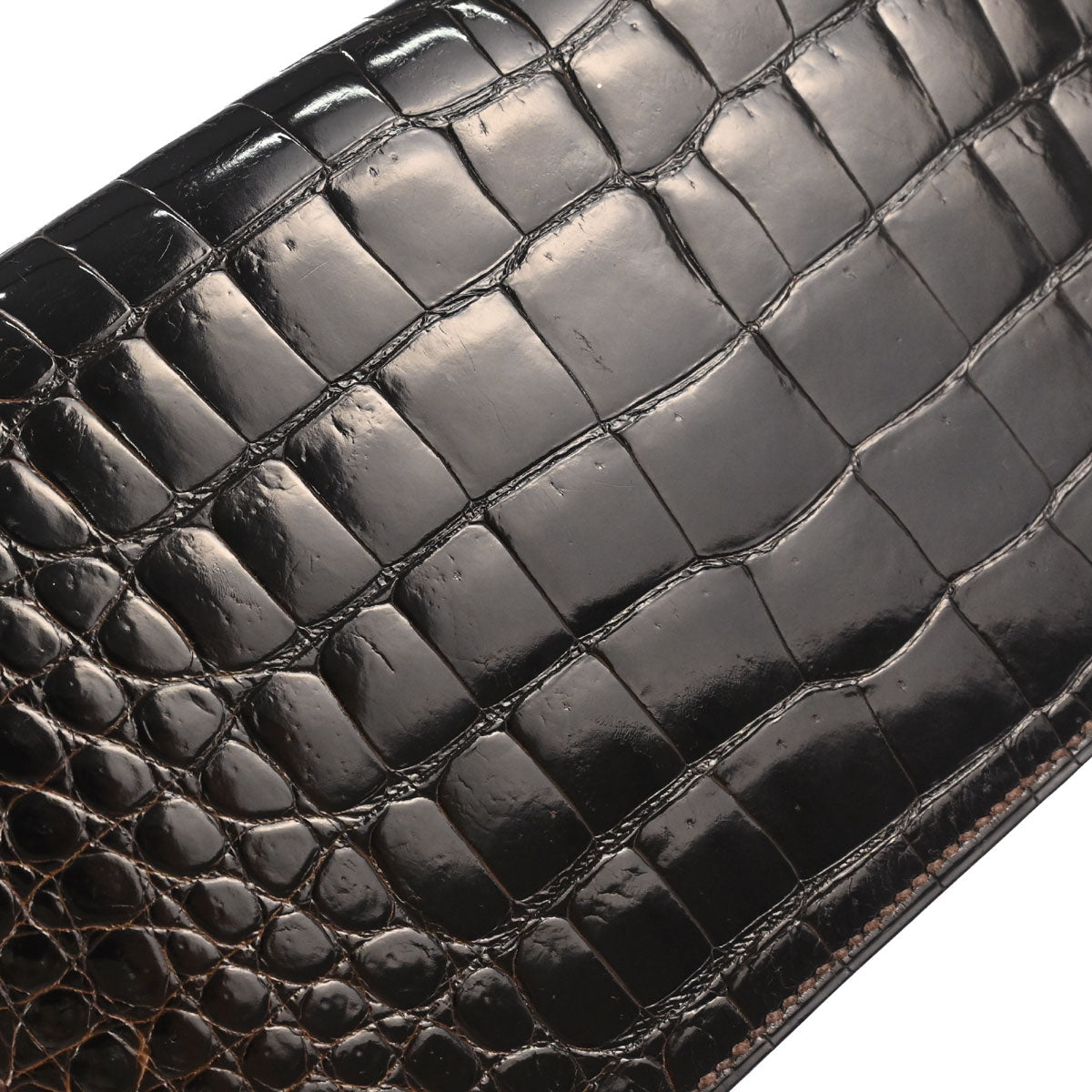 Hermes * Brown Caiman Faco Elan Clutch Bag