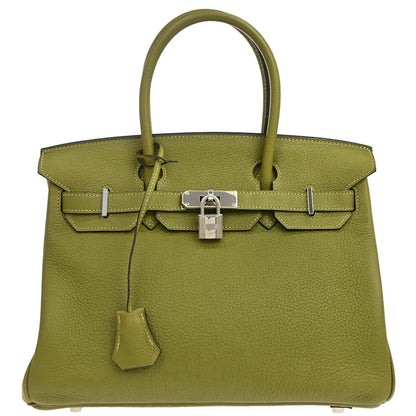 Hermes Anis Green Taurillon Clemence Birkin 30 Handbag