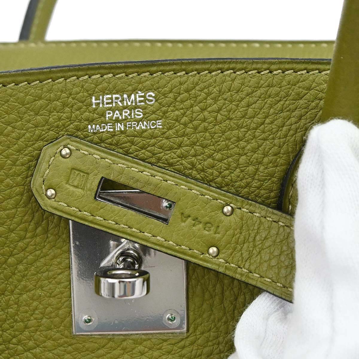 Hermes Anis Green Taurillon Clemence Birkin 30 Handbag