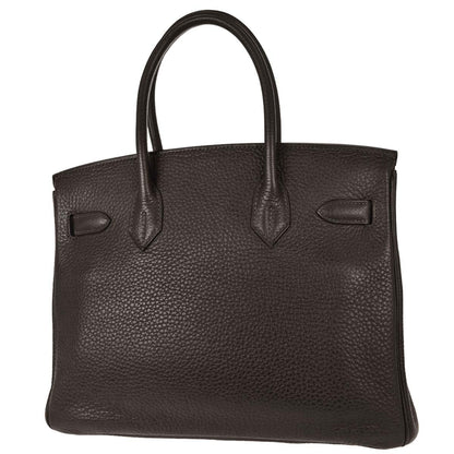 Hermes Chocolat Taurillon Clemence Birkin 30 Handbag