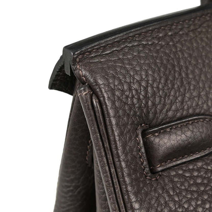 Hermes Chocolat Taurillon Clemence Birkin 30 Handbag