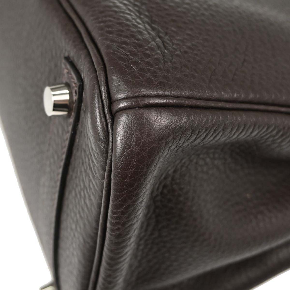 Hermes Chocolat Taurillon Clemence Birkin 30 Handbag