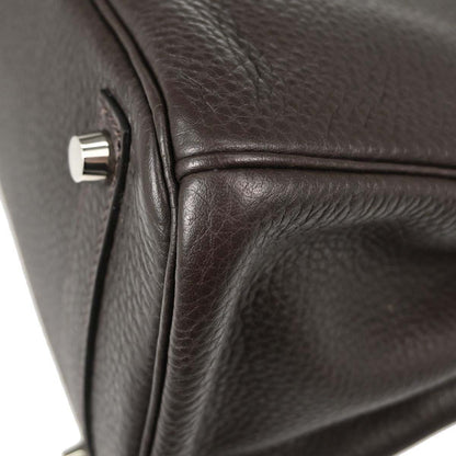 Hermes Chocolat Taurillon Clemence Birkin 30 Handbag