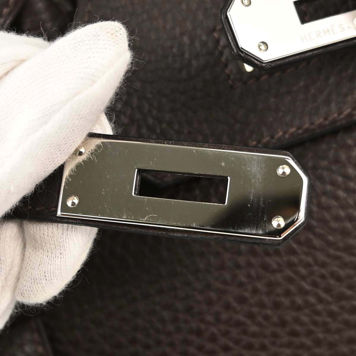 Hermes Chocolat Taurillon Clemence Birkin 30 Handbag