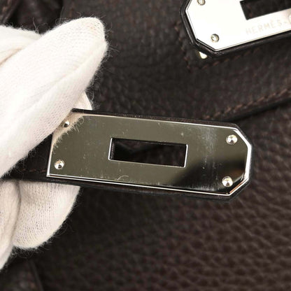 Hermes Chocolat Taurillon Clemence Birkin 30 Handbag