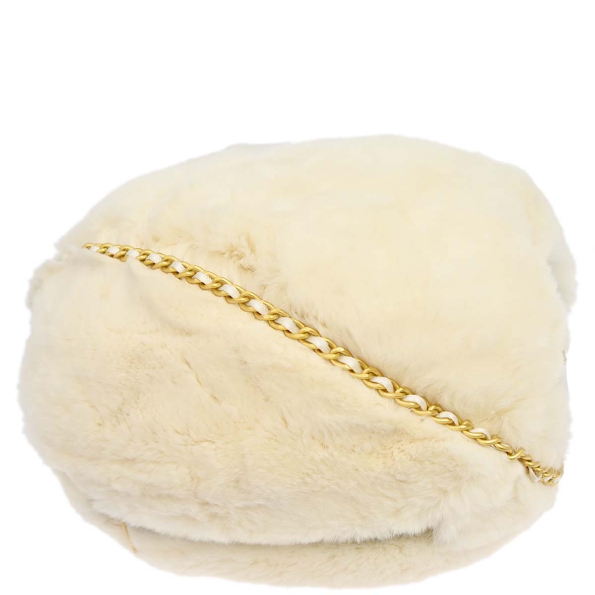 Chanel Ivory Lapin Fur Hand Warmer Shoulder Bag