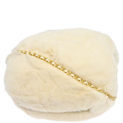 Chanel Ivory Lapin Fur Hand Warmer Shoulder Bag