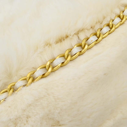 Chanel Ivory Lapin Fur Hand Warmer Shoulder Bag