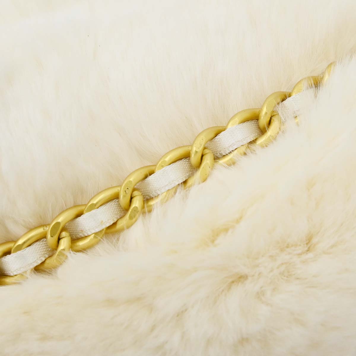 Chanel Ivory Lapin Fur Hand Warmer Shoulder Bag