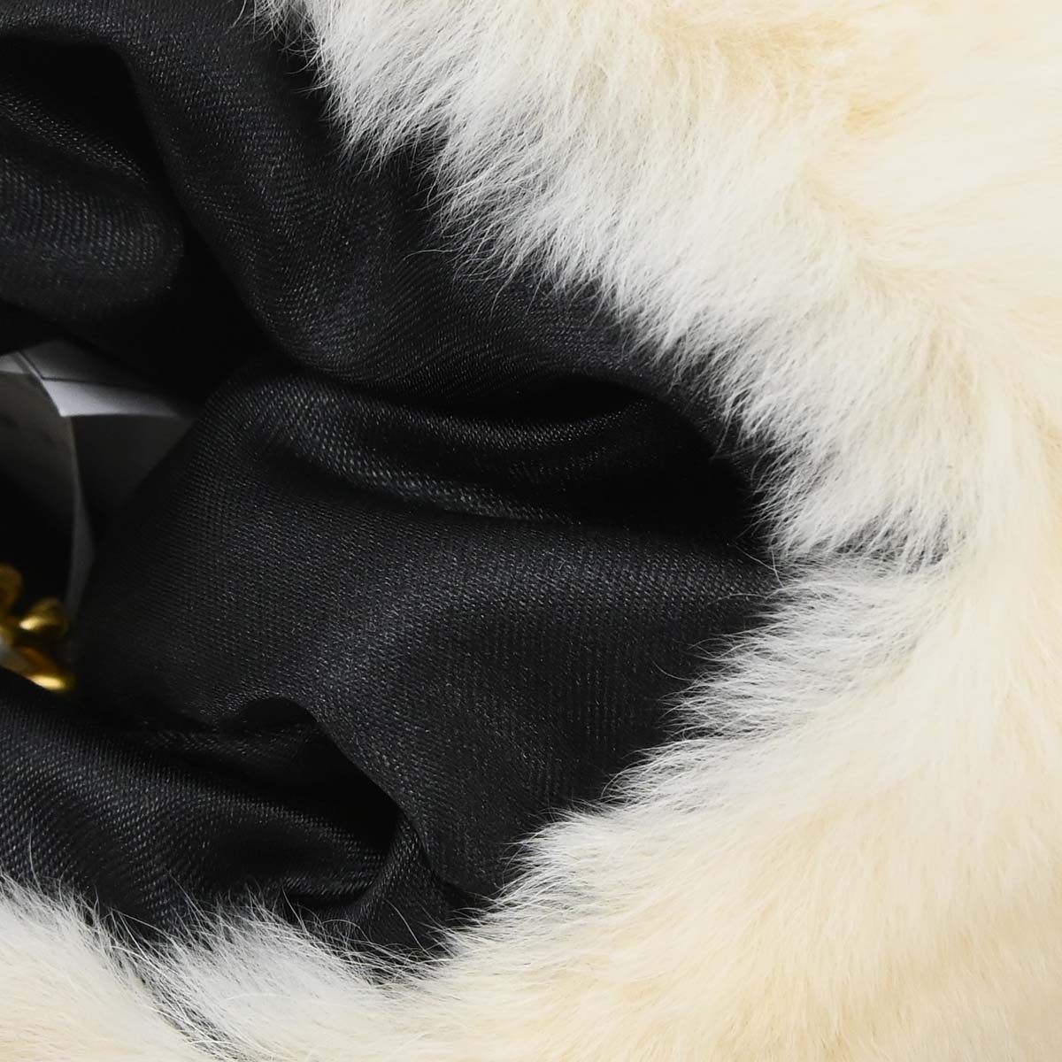 Chanel Ivory Lapin Fur Hand Warmer Shoulder Bag