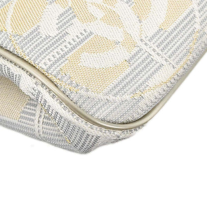 Chanel 2005-2006 Gold Jacquard Nylon Travel Line Tote Handbag