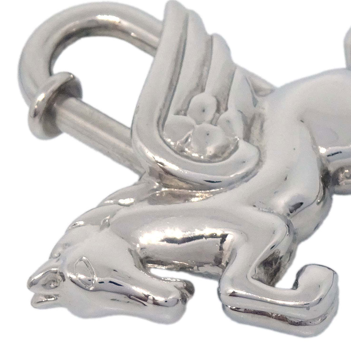Hermes 1993 Le Cheval Pegasus Cadena Silver Small Good